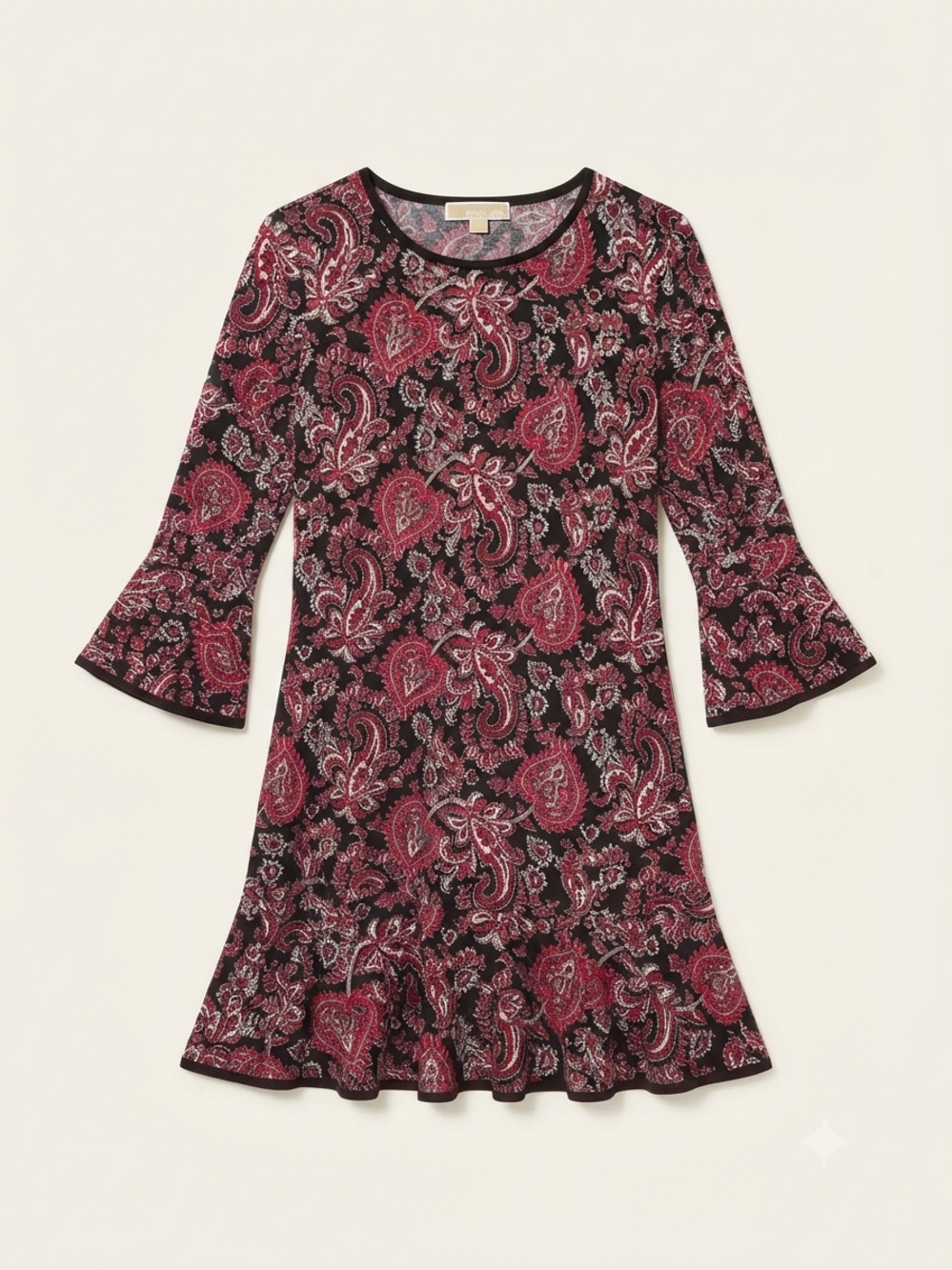 Michael Kors paisley print long sleeve fit and flare mini dress